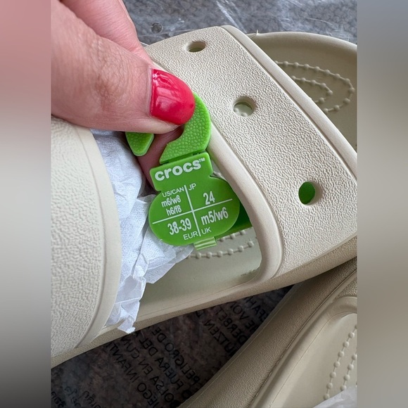 Crocs Crush Platform Slide Sandals Size 8 Women’s Beige - Picture 7 of 12